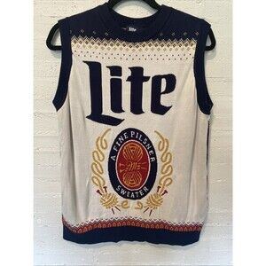 Miller Lite Ugly Christmas Sweater Vest Men's XL